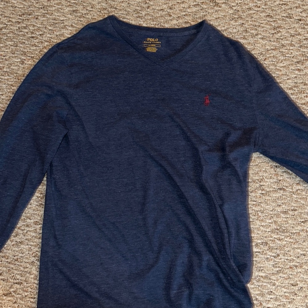 Blue long sleeve polo Ralph Lauren shirt
